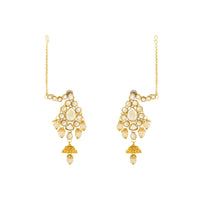 Etnico Wedding Collection Traditional Ethnic Gold Plated Pearl & Kundan Stone Work Bridal Jewellery Set For Women