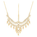 Etnico Wedding Collection Traditional Ethnic Gold Plated Pearl & Kundan Stone Work Bridal Jewellery Set For Women