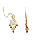 Etnico Wedding Collection Traditional Ethnic Gold Plated Pearl & Kundan Stone Work Bridal Jewellery Set For Women