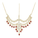 Etnico Wedding Collection Traditional Ethnic Gold Plated Pearl & Kundan Stone Work Bridal Jewellery Set For Women