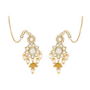 Etnico Wedding Collection Traditional Ethnic Gold Plated Pearl & Kundan Stone Work Bridal Jewellery Set For Women