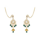 Etnico Wedding Collection Traditional Ethnic Gold Plated Pearl & Kundan Stone Work Bridal Jewellery Set For Women