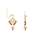 Etnico Wedding Collection Traditional Ethnic Gold Plated Pearl & Kundan Stone Work Bridal Jewellery Set For Women