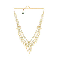 Etnico Wedding Collection Traditional Ethnic Gold Plated Pearl & Kundan Stone Work Bridal Jewellery Set For Women