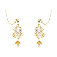 Etnico Wedding Collection Traditional Ethnic Gold Plated Pearl & Kundan Stone Work Bridal Jewellery Set For Women