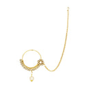 Etnico Wedding Collection Traditional Ethnic Gold Plated Pearl & Kundan Stone Work Bridal Jewellery Set For Women