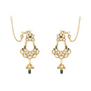 Etnico Wedding Collection Traditional Ethnic Gold Plated Pearl & Kundan Stone Work Bridal Jewellery Set For Women