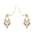 Etnico Wedding Collection Traditional Ethnic Gold Plated Pearl & Kundan Stone Work Bridal Jewellery Set For Women