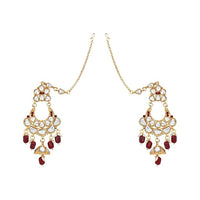 Etnico Wedding Collection Traditional Ethnic Gold Plated Pearl & Kundan Stone Work Bridal Jewellery Set For Women