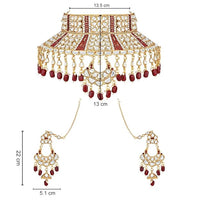 Etnico Wedding Collection Traditional Ethnic Gold Plated Pearl & Kundan Stone Work Bridal Jewellery Set For Women