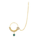 Etnico Wedding Collection Traditional Ethnic Gold Plated Pearl & Kundan Stone Work Bridal Jewellery Set For Women