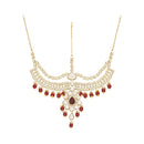 Etnico Wedding Collection Traditional Ethnic Gold Plated Pearl & Kundan Stone Work Bridal Jewellery Set For Women