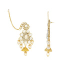 Etnico Wedding Collection Traditional Ethnic Gold Plated Pearl & Kundan Stone Work Bridal Jewellery Set For Women