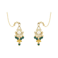 Etnico Wedding Collection Traditional Ethnic Gold Plated Pearl & Kundan Stone Work Bridal Jewellery Set For Women