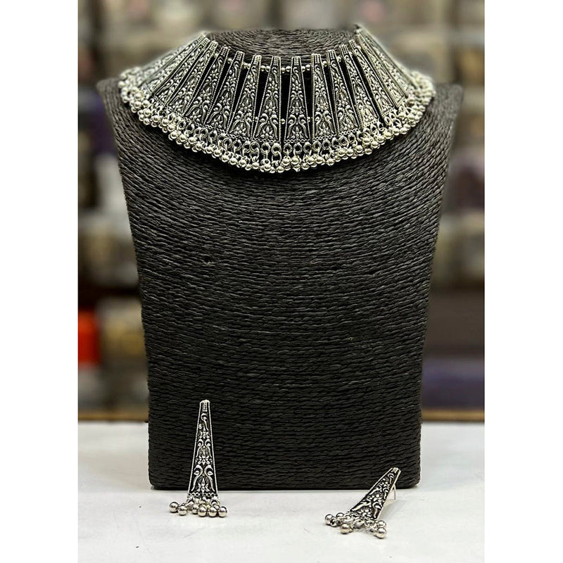 Darshana Jewels Oxidised Plated Choker Necklace Set