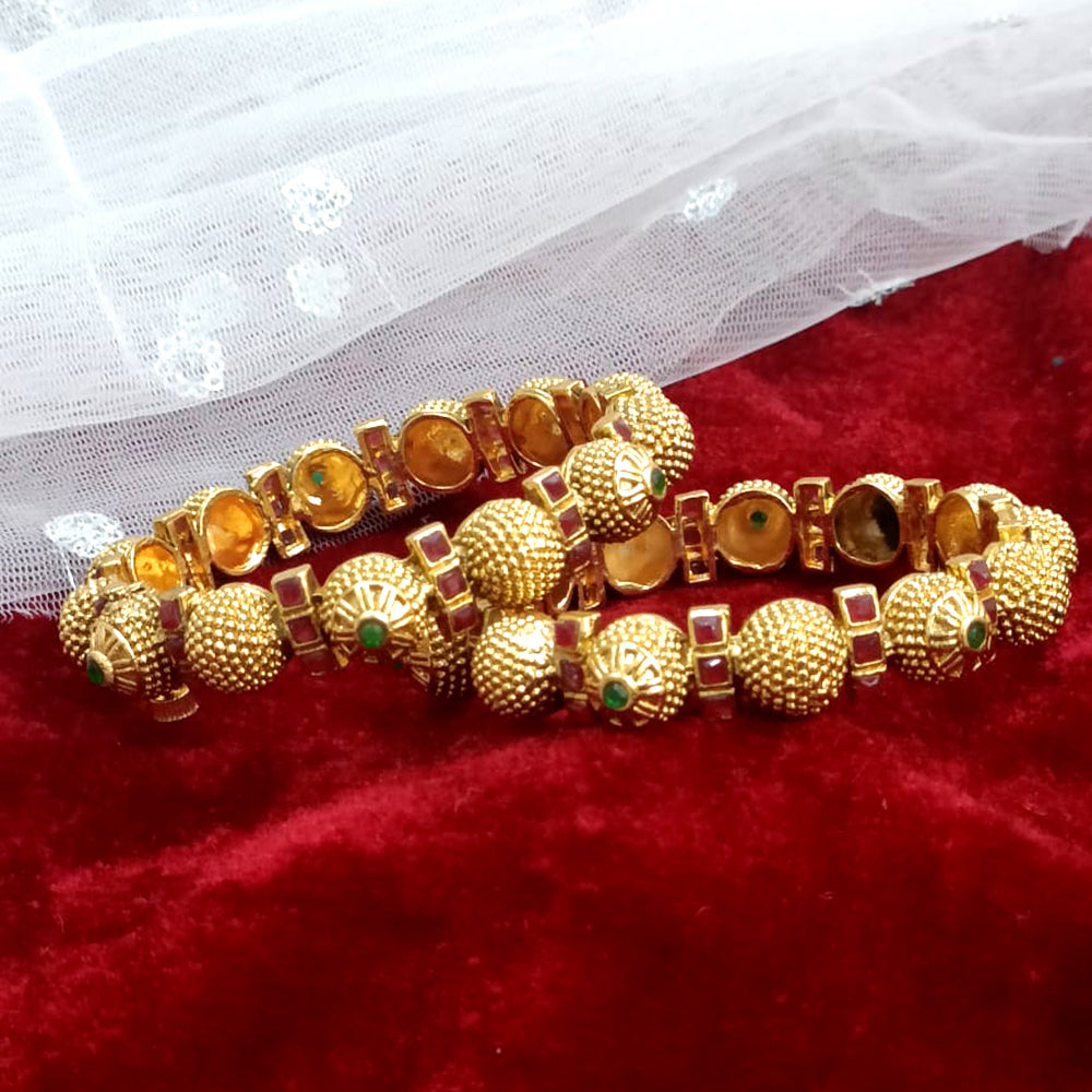 Exotica Collection Gold Plated Pota Stone Openable Kada