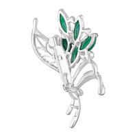 Mahi Green and White Crystals Studded Bouquet Saree Pin Brooch for Women (BP1101173RGre)
