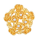 Mahi Rose Flower Bouquet Saree Pin Brooch with Artificial Beads for Women (BP1101176GWhi)