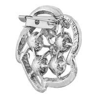 Mahi Rhodium Plated Pink and White Crystal Studded Saree Pin Brooch for Women (BP1101178RPin)