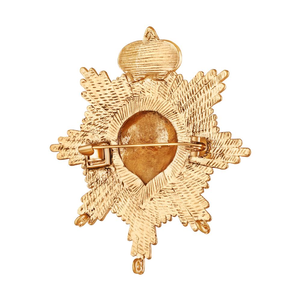 Mahi Crown and Roaring Lion-Shaped Wedding Brooch / Lapel Pin for Men (BP1101182G)