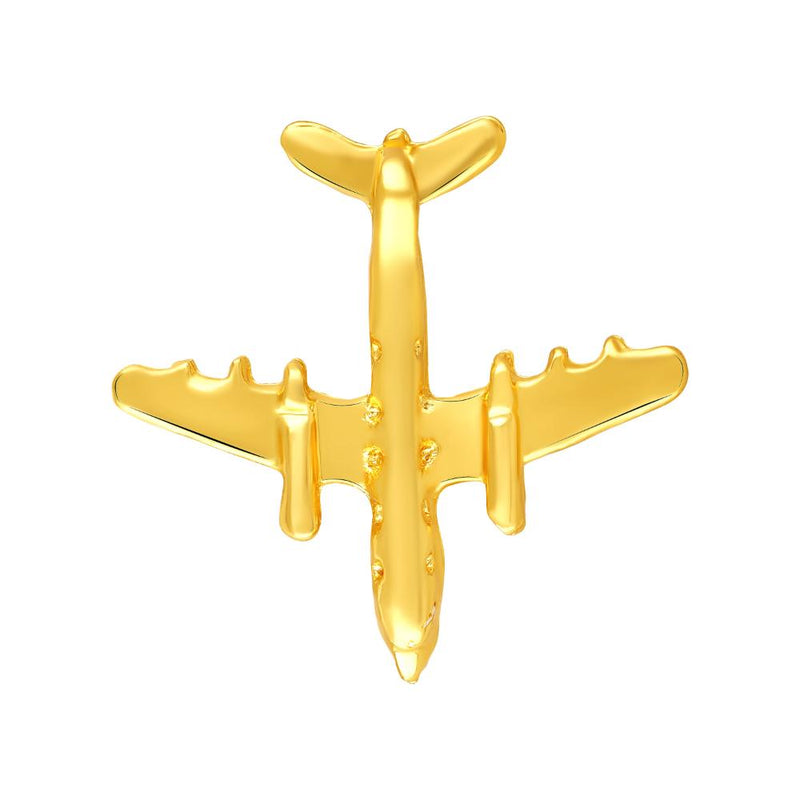 Mahi Small Aeroplane Shape Lapel Pin Brooch with Gold Plating for Men (BP1101183G)