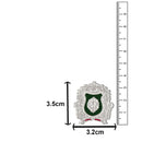 Mahi Royal Crest Lion-Head-Shaped Vintage Crown Emblem Green Enamel Designer Lapel Pin / Kurta Sherwani Brooch Pin for Men (BP1101249RGre)