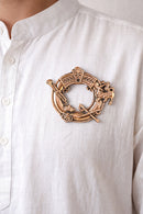 Mahi Regal Emblem Ring Brooch for Men in Rose Gold Finish with Horse & Sword Motif Sherwani / Suit Lapel Pin (BP1101251Z)