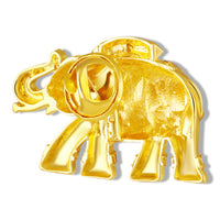Mahi Gold Toned Royal Elephant-Shaped Unisex Wedding Brooch / Kurta Sherwani with Maroon Enamel Meenakari Work (BP1101257GMar)