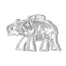 Mahi Silver Tone Royal Elephant-Shaped Unisex Wedding Brooch / Kurta Sherwani with Blue Enamel Meenakari Work (BP1101258RBlu)