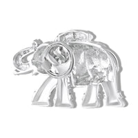 Mahi Silver Tone Royal Elephant-Shaped Unisex Wedding Brooch / Kurta Sherwani with Blue Enamel Meenakari Work (BP1101258RBlu)