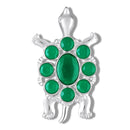 Mahi Green Crystals Stuffed Turtle-Shaped Lapel Pin / Brooch for Mens and Women (BP1101259RGre)