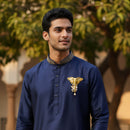 Mahi Gold Toned Elephant-Head -Shaped Pearl Unisex Brooch for Sherwani, Blazer & Saree (BP1101263GWhi)