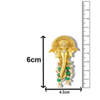 Mahi Gold Toned Religious Ganpati Brooch for Men & Women with Artificial Pearls | Sherwani, Blazer & Saree Pin (BP1101264GGre)