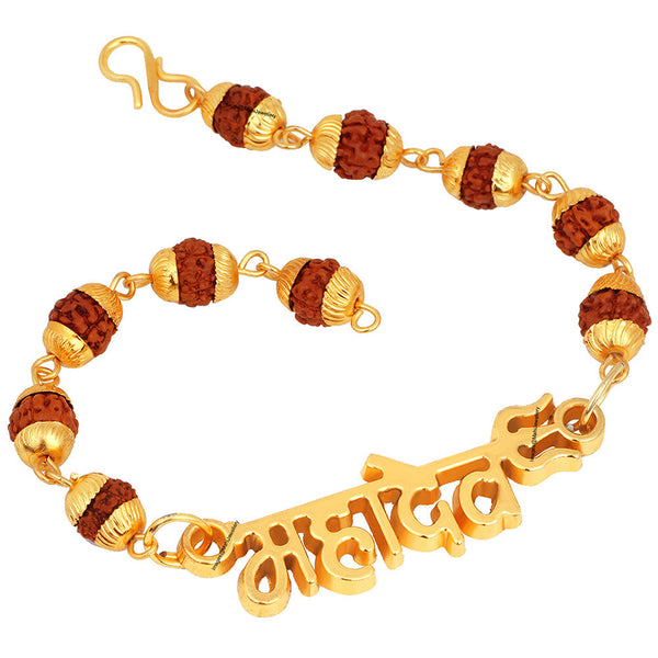 Darshana Jewels Gold Plated Rudraksha Bracelet