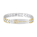 Mahi Men’s Dual Tone Designer Bracelet Premium Trishul Textured Chain Link Kada Style Bracelet for Men (BR1101097M)