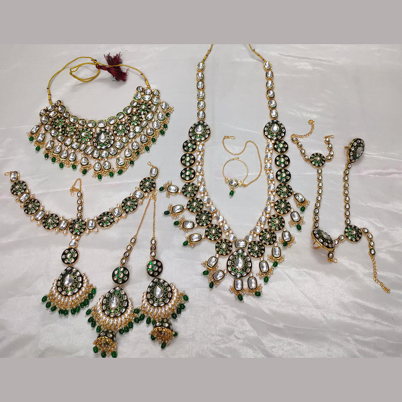 Gehana Mahal Gold Plated Kundan Stone And Meenakari Bridal Set