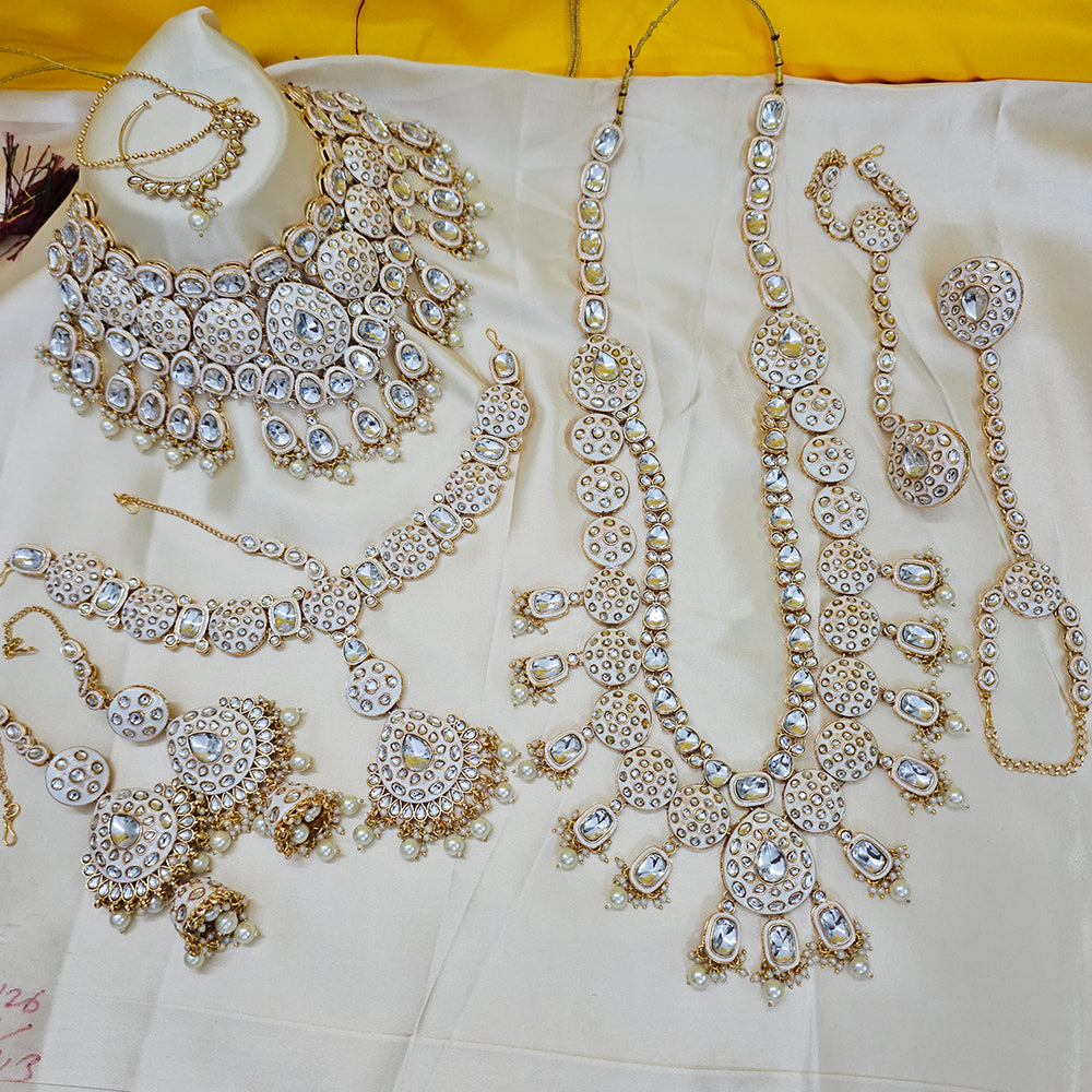 Gehana Mahal Gold Plated Kundan Stone And Meenakari Bridal Set