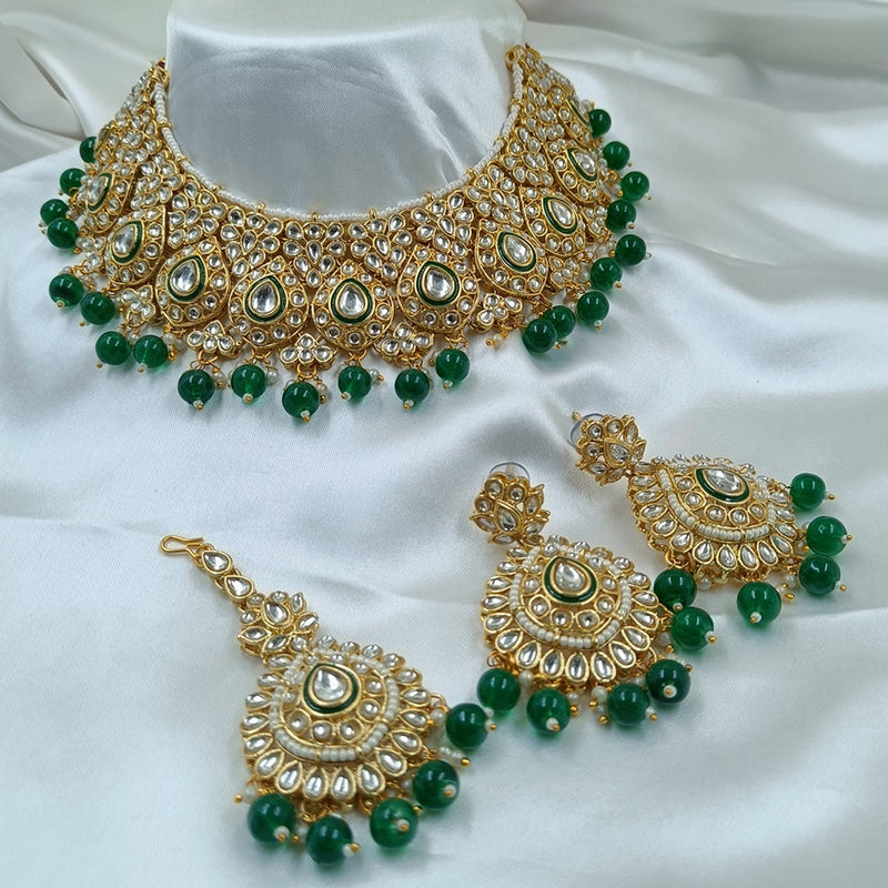 Gehana Mahal Gold Plated Kundan And Pearl Necklace Set