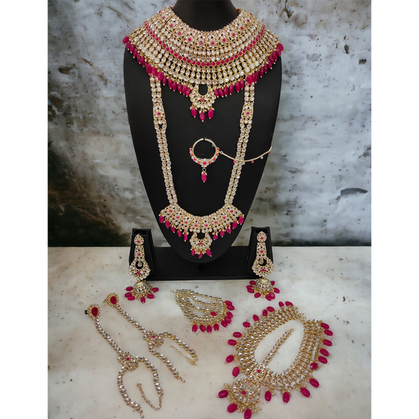 Gehana Mahal Gold Plated Indian Bridal Jewellery Crafted With Love Rani Pink