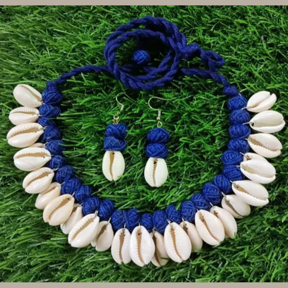 Bajana Lifestyle Handmade Shell Choker With Earrings For Women