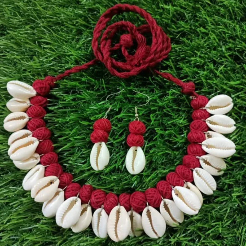 Bajana Lifestyle Handmade Shell Choker With Earrings For Women