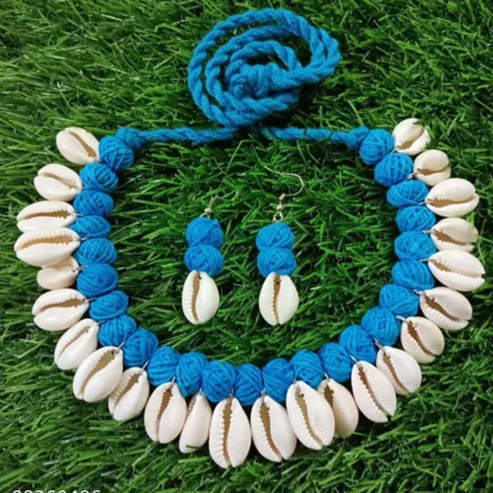 Bajana Lifestyle Handmade Shell Choker With Earrings For Women