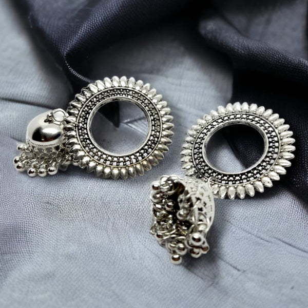 Bajana Lifestyle Oxidised Fancy Jhumki Earrings For Women