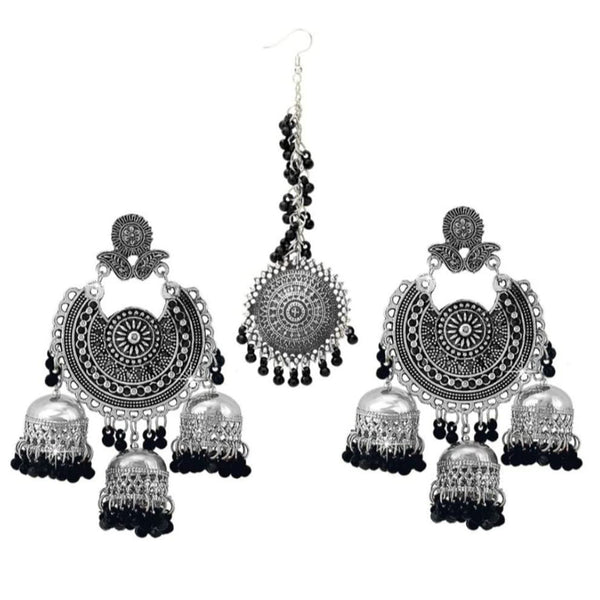 Subhag Alankar Black Brass Jewel Set With Mangtika