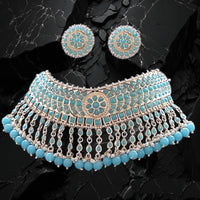 Bevy Pearls Classic Pota Stone And Beads Choker Necklace Set 