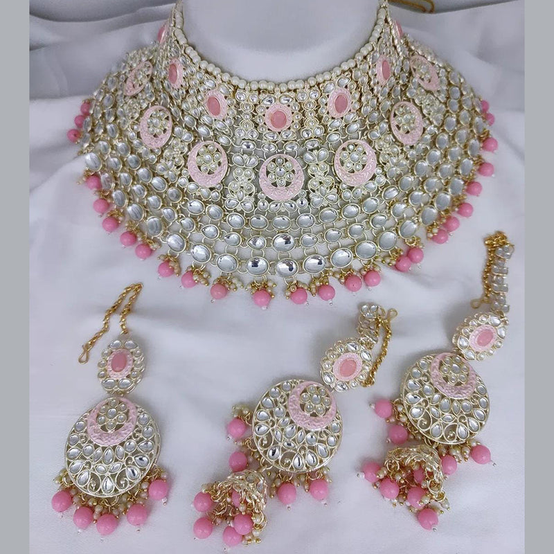 Gehana Mahal Gold Plated Kundan Stone Necklace Set