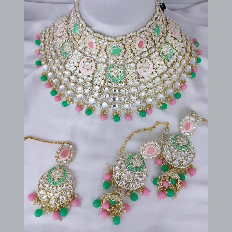 Gehana Mahal Gold Plated Kundan Stone Necklace Set