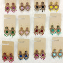 Dhwani Luxury Pota Stone And Austrian Stone Pearl Dangler Earrings