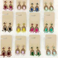 Dhwani Luxury Pota Stone And Austrian Stone Pearl Dangler Earrings