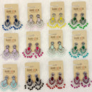 Dhwani Luxury Pota Stone And Beads Dangler Earrings(Pack of 12)